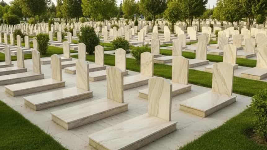 سنگ مرمر نباتی در سنگ مزار محک بهشت زهرا تهران